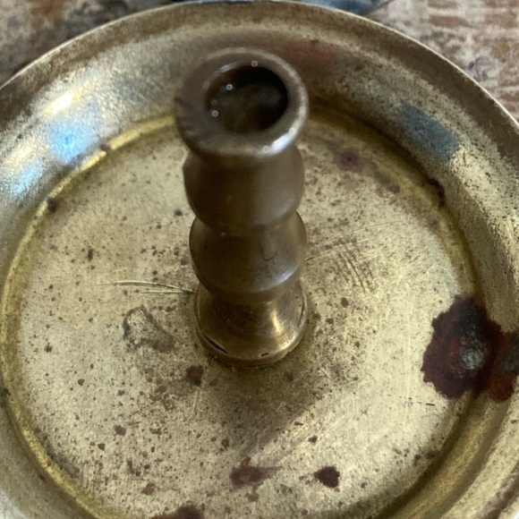 Tiny Brass Colored Candle Holder 1.25” Tall - Picture 3 of 8